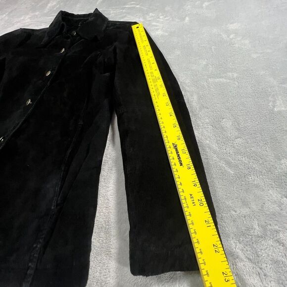 bp Black Suede Button-Front Blazer Jacket - Picture 7 of 12